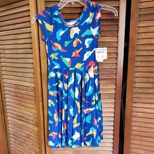 LulaRoe Colorful Kids Dress Sz 7 NWT